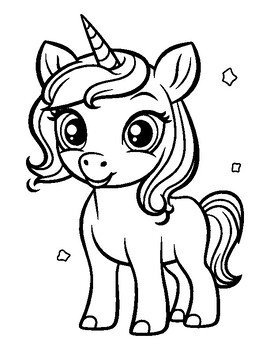 Cute Unicorn Coloring Pages for Kids by asmae ouchtiti | TPT