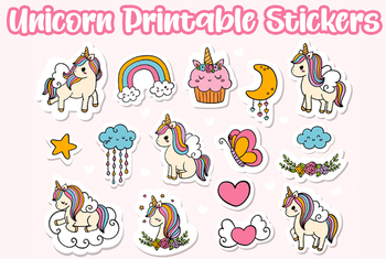 Cute Unicorn Printable Stickers For Kids (1732451)