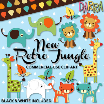 Cute Wild Animals Clip Art Elephant Tiger Lion Giraffe Clipart