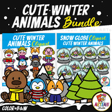 Cute Winter Animals Clipart Bundle | Winter Clipart [ARTea