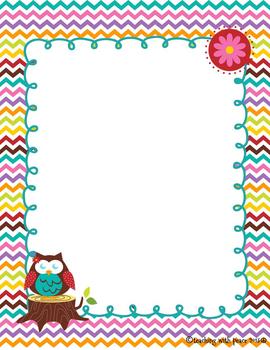 Cute And Colorful Owl Learning Objectives Posters (including Blank 