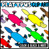 Cute and Colorful Rainbow Platypus Clipart