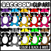 Cute and Colorful Rainbow Raccoon Clipart
