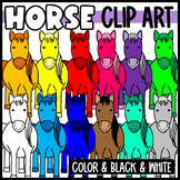 Cute and Colorful Rainbow Horse Clipart