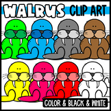 Cute and Colorful Rainbow Walrus Clip Art