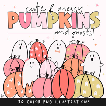 Preview of Cute and Modern Pumpkin Images - Ghosts / Pumpkins Clip Art