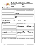 Cute and Quick Parent Information Sheet