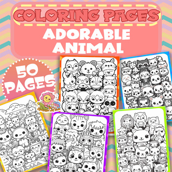 Preview of Cute animal Coloring Pages , doodle, cartoon activities, Classroom Decor!