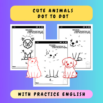 Preview of Cute animal Dot to Dot