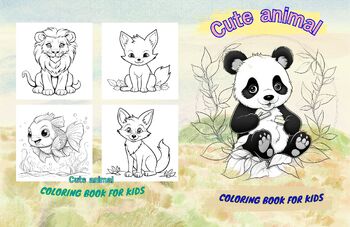 Preview of Cute animal coloring books for kids