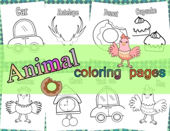 Cute animal coloring pages vocabulary B by Jay studio | TPT