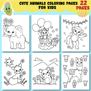 Printable Cute animals coloring pages for kids, activity sheets ...