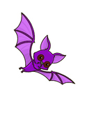 Cute bat cartoon character.