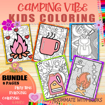 Preview of Cute camping day cartoon funny pages Coloring book for Kids