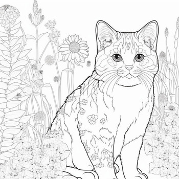 Cute cat Coloring Pages , cat and kittens, Fun creative activities!