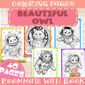 Preview of Cute cat Coloring Pages , space creative activities, Classroom Decor!