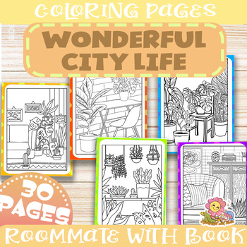 Preview of Cute city house Coloring Pages , Fun urban plant home, creative activities!