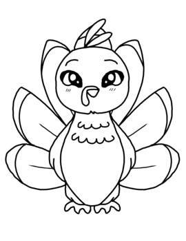 Cute coloring page Turkey by Smart Paws | TPT