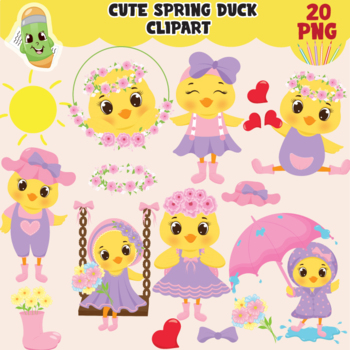 Preview of Cute ducks clipart PNG, duckling clip art, rubber duck clipart, duckie, spring