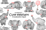 Cute elephants, elephant, elephants Clipart, watercolor elephants