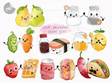 Cute food Clipart Set 2, Valentine Clipart, instant downlo