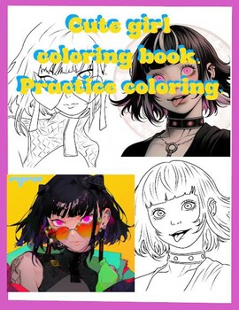 Preview of Cute girl Lines of Drawing Activity practice coloring 10 pages