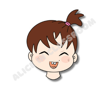 Preview of Cute girl face in  cartoon style