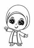 Cute hijab coloring sheets