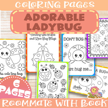 Preview of Cute bug Coloring Pages , Fun ladybug creative activities, Classroom Decor!