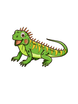 Preview of Cute iguana cartoon character.
