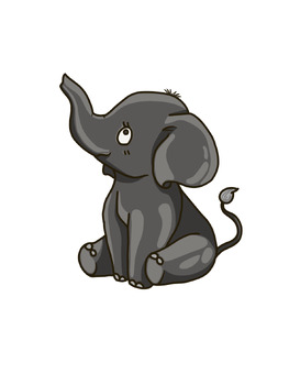 Preview of Cute little elephant cartoon character.