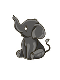 Cute little elephant cartoon character.