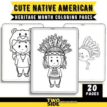Preview of Cute native american tribes Coloring Pages | 20 Coloring book