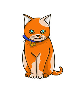 Preview of Cute orange cat cartoon character.