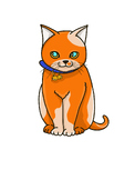 Cute orange cat cartoon character.