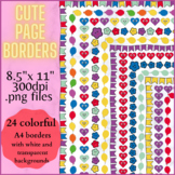 Cute page borders/frames, 24 PAGES in different colours, F