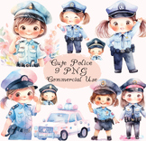 Cute police kid girl clipart PNG, Jobs, Career digital res