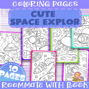 Preview of Cute space Coloring pages , Fun creative activities, Classroom decoration!