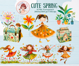 Cute spring clipart, PNG, decoration
