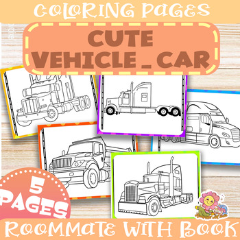 Preview of Cute vehicle Coloring Pages , Fun truck creative activities, Classroom Decor!