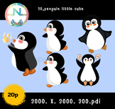 Cuten little Penguin Clipart sett 20 png,