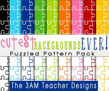 Preview of Cutest Backgrounds Ever: Puzzle Themed Pattern Pack