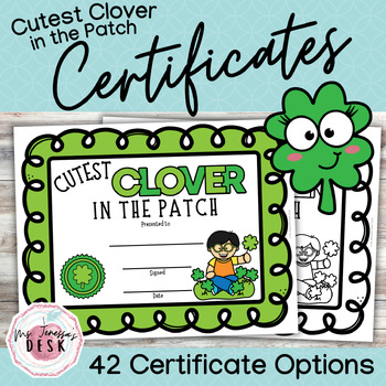 Preview of Cutest Clover in the Patch Award Certificate