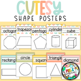 Cutesy Classroom Decor | 2D and 3D shape posters | Pastel 