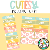 Cutesy Pastel Classroom Decor | Rolling Cart  | Pastel Rol