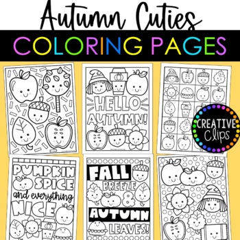 Preview of Cutie Autumn Coloring Pages {Fall Coloring Pages}