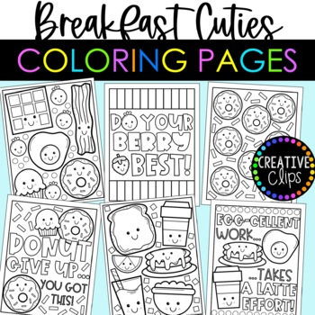 Cutie Breakfast Coloring Pages Made By Creative Clips Clipart Tpt