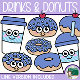 Cutie Donuts, Coffee and Boba Tea Drinks | Clip Art FREEBIE
