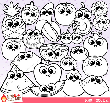 Fruit Cuties Clip Art by LittleRed | Teachers Pay Teachers