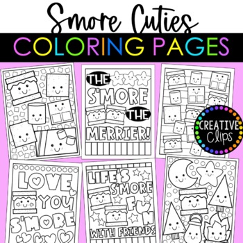 Preview of Cutie S'more Coloring Pages {Made by Creative Clips Clipart}